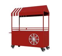 Carrito portátil con toldo, soporte de exhibición de alimentos al aire libre, puesto móvil de hierro para calle, mercados de agricultores, espectáculos de manualidades