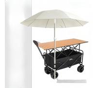 Carrito portátil para festivales con soporte plegable, carrito de picnic móvil para acampar al aire libre, viajes a la playa y pesca, diseño fácil de tirar de mano para mayor comodidad