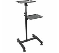 Carrito portátil proyector StarTech Soporte móvil acero altura ajustable 2 estantes seguro