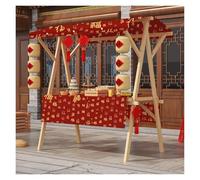 Carrito Puesto de Vendedor Puesto de carros plegables de madera resistentes y portátiles con toldo para la venta de alimentos en mercados agrícolas, ideal para bufés, festivales y más.(Style 1,120x60