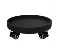 Carrito redondo para plantas con ruedas, 38 cm, color blanco, para uso en interiores, carrito fácil de li para plantas en maceta, macetas de jardín y flores, Nero 28 cm