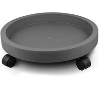 Carrito redondo resistente para plantas con ruedas, bandeja de plástico extraíble para uso en interiores y exteriores, soporte gris duradero para plantas en maceta para el hogar y el jardín