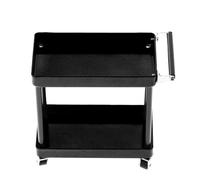 Carrito rodante de 2 niveles para taller, carrito de almacenamiento móvil, estante abierto, reparación de garaje, accesorios RC para espacios reducidos de 1/8 1/10 1/12 1/16 (negro)