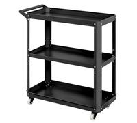 Carrito rodante de 3 niveles, solución de almacenamiento móvil para herramientas, plantas y suministros de jardín, ideal para organización de garaje, hogar y taller