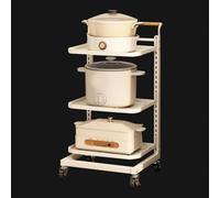 Carrito rodante para almacenamiento de verduras al aire libre, carrito de cocina, soporte para horno microondas, estantería blanca de 3 niveles con ruedas para una fácil movilidad y nización.