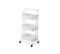 Carrito rodante para oficina, baño, cocina, carrito de almacenamiento de 3 niveles con ruedas, carrito de servicio ajustable adecuado para biblioteca, oficina, aula, familia