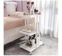 Carrito rodante para salón de belleza con 4 ruedas giratorias, diseño de grano de mármol, marco de hierro resistente, estantes espaciosos para uso profesional, organizador de equipos de salón