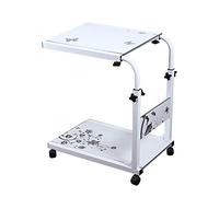 Carrito telescópico móvil para laptop, escritorio ajustable con ruedas, diseño de polea simple para estudiar y trabajar desde casa