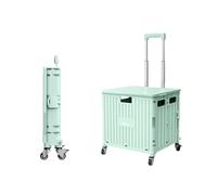 Carrito utilitario con mango telescópico y ruedas, ideal para subir escaleras, jardinería, camping y compras de comestibles, solución de almacenamiento portátil