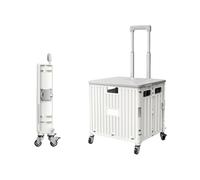 Carrito utilitario con mango telescópico y ruedas, ideal para subir escaleras, jardinería, camping y compras de comestibles, solución de almacenamiento portátil