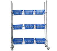 Carrito utilitario resistente con estantería de alambre, carrito de metal con cestas de plástico, carrito de herramientas multiusos para almacenamiento de garaje y taller