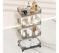 Carrito utilitario rodante, carrito de almacenamiento acrílico con ruedas bloqueables, estante de baño multiusos para sala de estar y organización de cocina