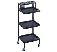 Carrito utilitario rodante, carrito móvil de 3 niveles, bandejas de almacenamiento estables para salón, spa, estilista, suministros de manicura