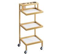 Carrito utilitario rodante, carrito móvil de 3 niveles, bandejas de almacenamiento estables para salón, spa, estilista, suministros de manicura
