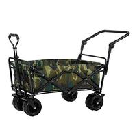 Carritos, Carretilla de Basura, Carrito de Jardín Plegable con Estructura de Acero, para Exteriores,Isex, con Freno, Remolque, Plegable, Apto para Todo Terreno, Color Verde Puro/Do/Camuflaje