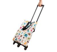 Carritos de Mano para comestibles, con Ruedas, Carrito de Mano Plegable Bolsa de Transporte rodante | para Acampar al Aire Libre Tienda Mercado Almacenamiento en el hogar Maletero automóvil