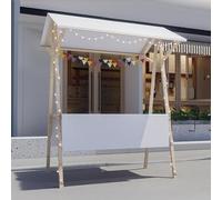 Carritos de Mercado, Carrito de exhibición Plegable de Madera para Mercado - Puesto versátil para Exteriores para mercados agrícolas, Flores y Ventas callejeras (Blanco, 150 cm/59 Pulgadas)