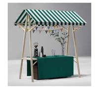 Carritos de Mercado, Carrito portátil de Madera para Perritos Calientes, Expositor de café, Dulces y Pasteles para Mercado al Aire Libre (Verde Oscuro, 150 x 60 x 200 cm)