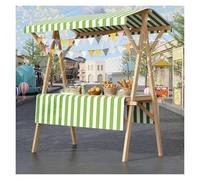 Carritos de Mercado, Carrito portátil para Perritos Calientes - Exhibidor de Madera para café, Dulces y Pasteles - Puesto de Venta al Aire Libre (Verde Claro, 120 x 60 x 200 cm)