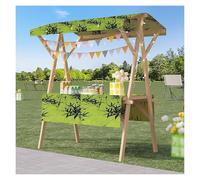 Carritos de Mercado, Puesto de Mercado portátil de Madera con toldo Chino, Quiosco móvil para vendedores al Aire Libre, Carrito de Comida callejera para Negocios, Gris Claro, 47.2x23.6x78.7'