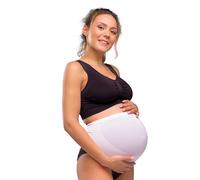 Carriwell Polainas De Embarazo De Apoyo, Pantalones Cómodos De Maternidad Con Bajo Vientre De Inserción, Alivia El Dolor De Espalda Durante El Embarazo, Transpirable Mujeres[Blanco][Pequeña]