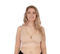 Carriwell Sujetador Orgánico de Lactancia para Dormir | Sujetador de Maternidad sin Costuras y con Encaje | Algodón Orgánico Suave y Transpirable | Confort Nocturno y Acceso Fácil | L