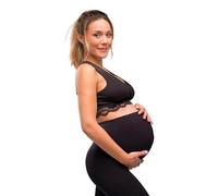 Carriwell Sujetador Cruzado de enfermería orgánica, el sueño y el corpiño Embarazo con Encaje Suave, Ideal para la Noche, no Necesita Plancha, sin Fisuras Mujeres[Negro][Grande]