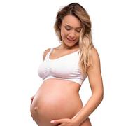 Carriwell Sujetador Inconsútil De Enfermería, Sujetador De Maternidad Flexibles, Banda Ancha Elástica para Una Mejor Sujeción, No De Hierro, con Extensión Sujetador Mujeres[Blanco][Xtra Grande]