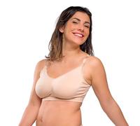 Carriwell Sujetador Inconsútil De Enfermería, Sujetador De Maternidad Flexibles, Banda Ancha Elástica para Una Mejor Sujeción, No De Hierro, con Extensión Sujetador Mujeres[Miel][Pequeña]