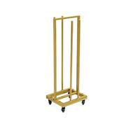 Carro apilador for Perchas, 2 en 1, Soporte Organizador for Perchas con Ruedas, Estante de Almacenamiento portátil for armarios comerciales, lavandería (Color : Gold, Size : H 100CM/39.3IN)