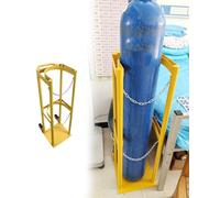 Carro Bombona Butano Carro para Cilindro Simple de Oxígeno con Ruedas Silenciosas, Diablo con Regulador de Marco de Cadena Ajustable, Soporte de Transporte Portátil(Yellow,S)