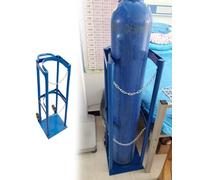 Carro Bombona Butano Carro para Cilindro Simple de Oxígeno con Ruedas Silenciosas, Diablo con Regulador de Marco de Cadena Ajustable, Soporte de Transporte Portátil(Blue,L)