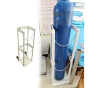 Carro Bombona Butano Carro para Cilindro Simple de Oxígeno con Ruedas Silenciosas, Diablo con Regulador de Marco de Cadena Ajustable, Soporte de Transporte Portátil(White,S)