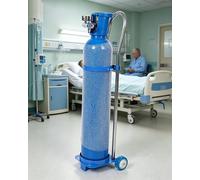 Carro Bombona Butano Carro Portátil para Botellas con Anillo Ajustable, Diablo Versátil para Botellas de Gas Oxígeno para Cilindros de 10L a 20L, CO2 de Enfermería Médica(110cm (43 1/4"))