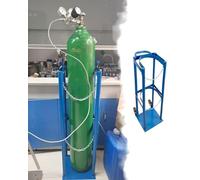 Carro Bombona Butano Carro Portátil para Tanque de CO2 Médico de 1m de Altura, Soporte de Suelo Rodante para Oxígeno con Ruedas para Soldadura, Antivuelco para Hogar(Blue,L)