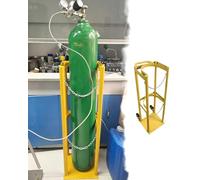 Carro Bombona Butano Carro Portátil para Tanque de CO2 Médico de 1m de Altura, Soporte de Suelo Rodante para Oxígeno con Ruedas para Soldadura, Antivuelco para Hogar(Yellow,L)