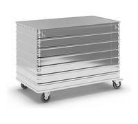 Carro-caja de aluminio, de pared continua Gmöhling, con tapa, bajo llave