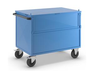 Carro-caja eurokraft pro, paredes de chapa de acero, con tapa