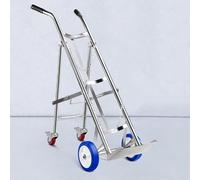 Carro cilíndrico de gas portátil con ruedas, diseño plegable para un fácil transporte y almacenamiento de tanques de oxígeno