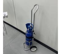 Carro cilíndrico de oxígeno médico de aluminio, carrito con ruedas para tanque de gas, tanques de hidrógeno de nitrógeno CO2, portador resistente con cadenas y ruedas de fijación (16,8 cm)