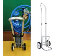 Carro cilíndrico de oxígeno portátil de 2 ruedas, soporte de tanque de aleación de aluminio resistente con asa, carrito rodante de altura ajustable para botellas de gas de 2 a 15 L, almacenamiento