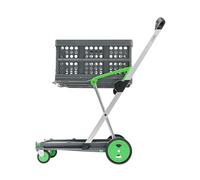 Carro Clax® | Carro Plegable | Carro para estanterías | Carro para preparación de Pedidos | Incl. Caja Plegable | Verde