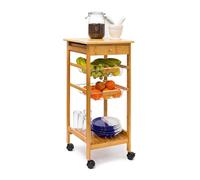 Carro cocina carrito de bambú 4 ruedas ligero carrito de cocina carrito auxiliar