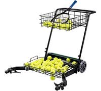 Carro coleccionista de pelotas de tenis, dispositivo de entrenamiento fácil de recoger, capacidad para hasta 290 pelotas, recoge 90 pelotas a la vez, perfecto para varias canchas de tenis