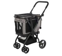 Carlett - Cube P | Carrito de Transporte 3 en 1 para Mascotas | Transportín + Ruedas | Freno de Seguridad | Tejido Impermeable | Combinable + Bolsa de Compra | Ice