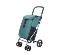 Carlett - Classic Duo Lett430 | Carro de la Compra Plegable | Carrito de Supermercado 4 Ruedas | Manillar Regulable y Freno de Seguridad | Bolsa Extensible 53L+10 L Bolsa Isotérmica | Verde