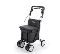 Carlett - Lett800 Comfort | Caminador Plegable con Ruedas | Producto Médico Clase I Homologado | con Asiento | Bolsa Extraíble 29L/15kg | Bandeja Portaobjetos | Negro