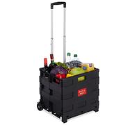 Relaxdays 4 carros de la compra plegables negro