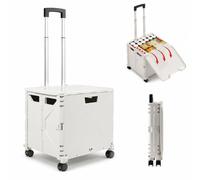 Carro Compra, Carro Plegable con Ruedas Giratorias de 360° Carrito de la Compra Plegable con Capacidad de 50 L y Capacidad de Carga de Hasta 35 kg Carrito con Manillar Regulable para Compras y Salidas