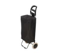 Giftdecor Carro de la compra con bolsa térmica, 32 l, carro de la compra con 2 ruedas máx. 25 kg, cierre hermético, gris (negro)